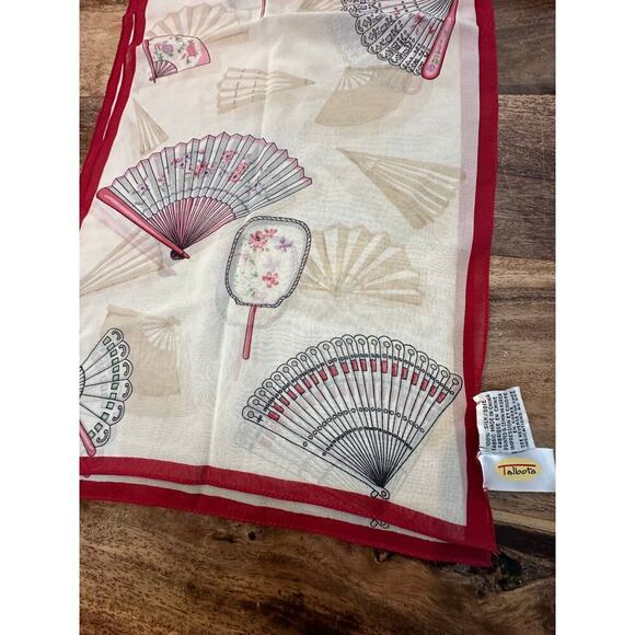 Talbots Women's Multicolor Fan Coloring 100% Silk Scarf vintage - Picture 2 of 5